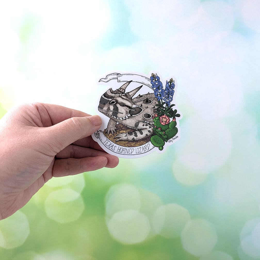 Bandera del lagarto cornudo de Texas Pegatina