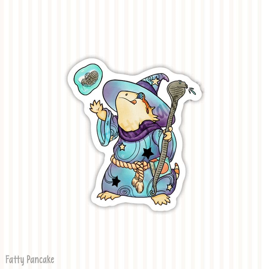 Lizard Wizard Bearded Dragon Halloween Sticker