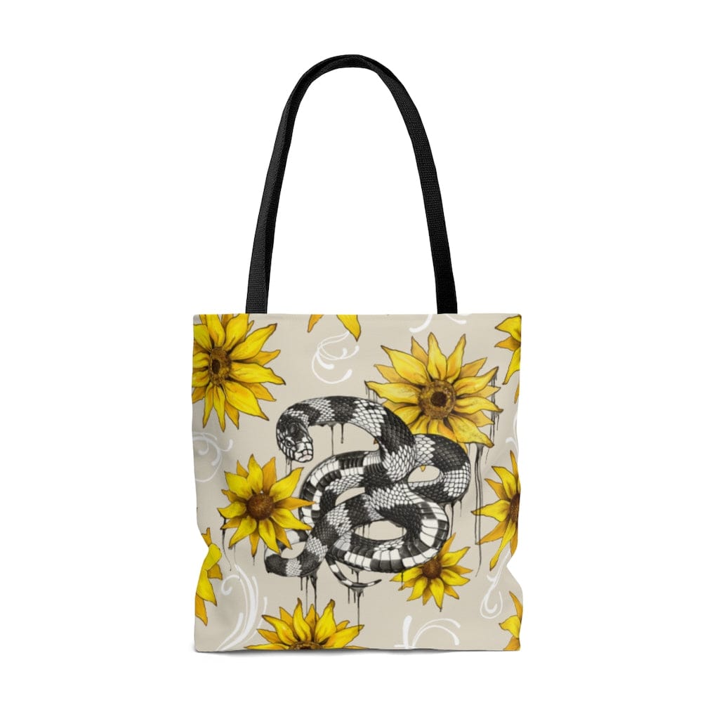 Kingsnake con girasoles Tote, lindo bolso de serpiente