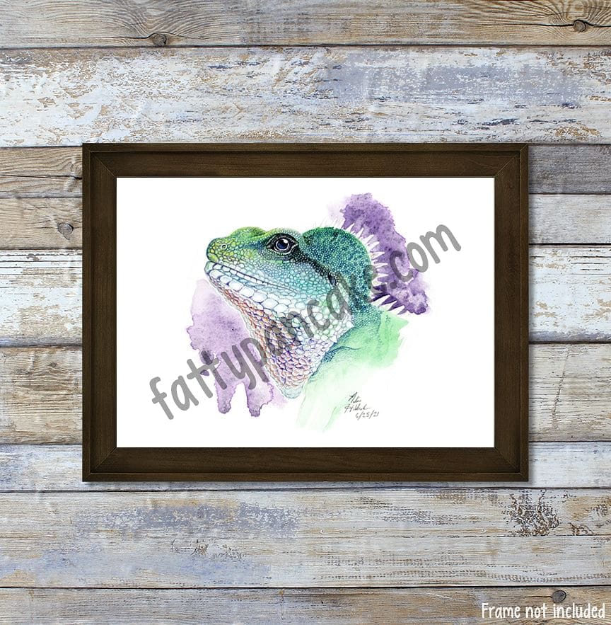Chinese Water Dragon Watercolor, Giclée Archival Wall Décor