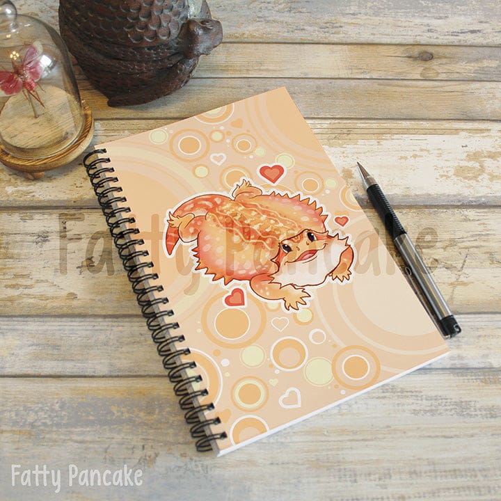 Pancake Bearded Dragon Notebook, Cute Lizard Reptile Gift Stationery