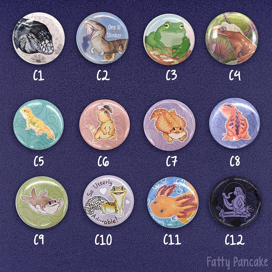 Venta al por mayor - Botones surtidos de reptiles de 1,25"