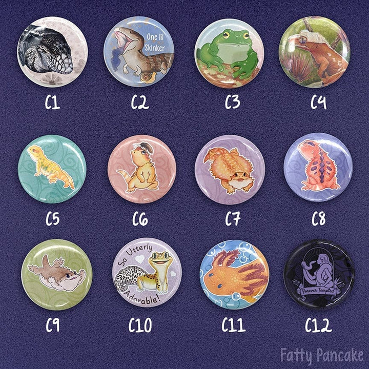 Venta al por mayor - Botones surtidos de reptiles de 1,25"