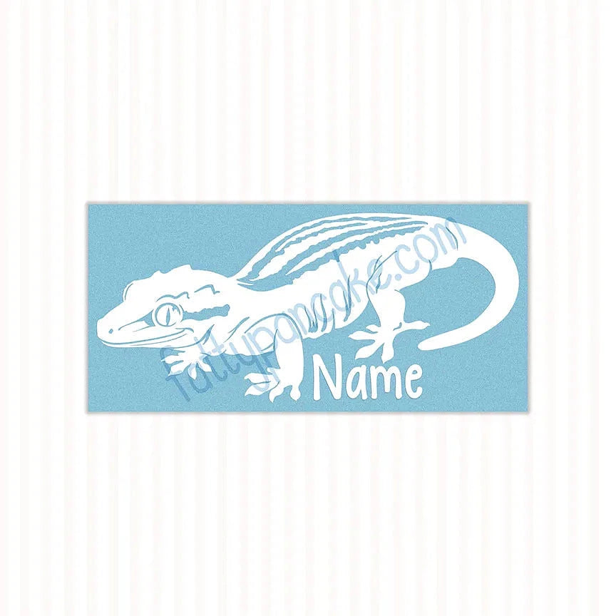 Gargoyle Gecko Decal - Striped, Waterproof Vinyl Decal, Cute Reptile Gift