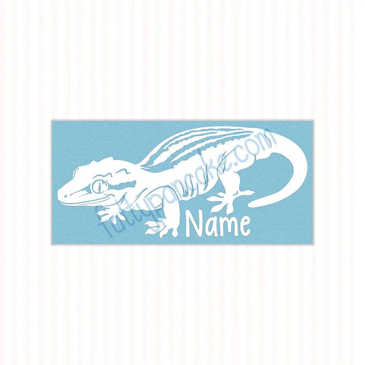 Gargoyle Gecko Decal - Striped, Waterproof Vinyl Decal, Cute Reptile Gift