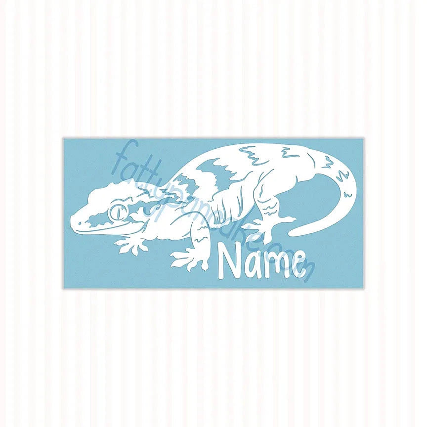 Gargoyle Gecko Decal - Reticulated, Waterproof Vinyl Decal, Cute Reptile Gift