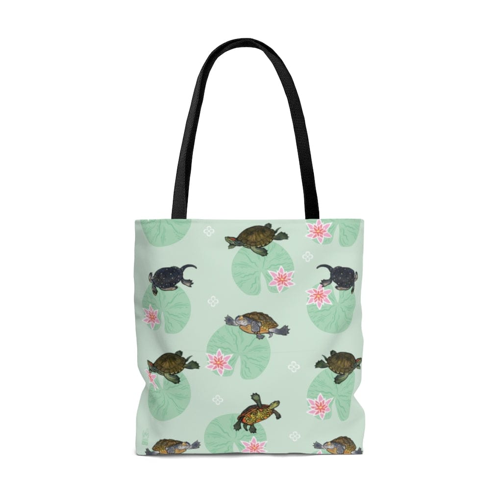 Tortugas con Lilly Pads Tote, linda bolsa de reptiles
