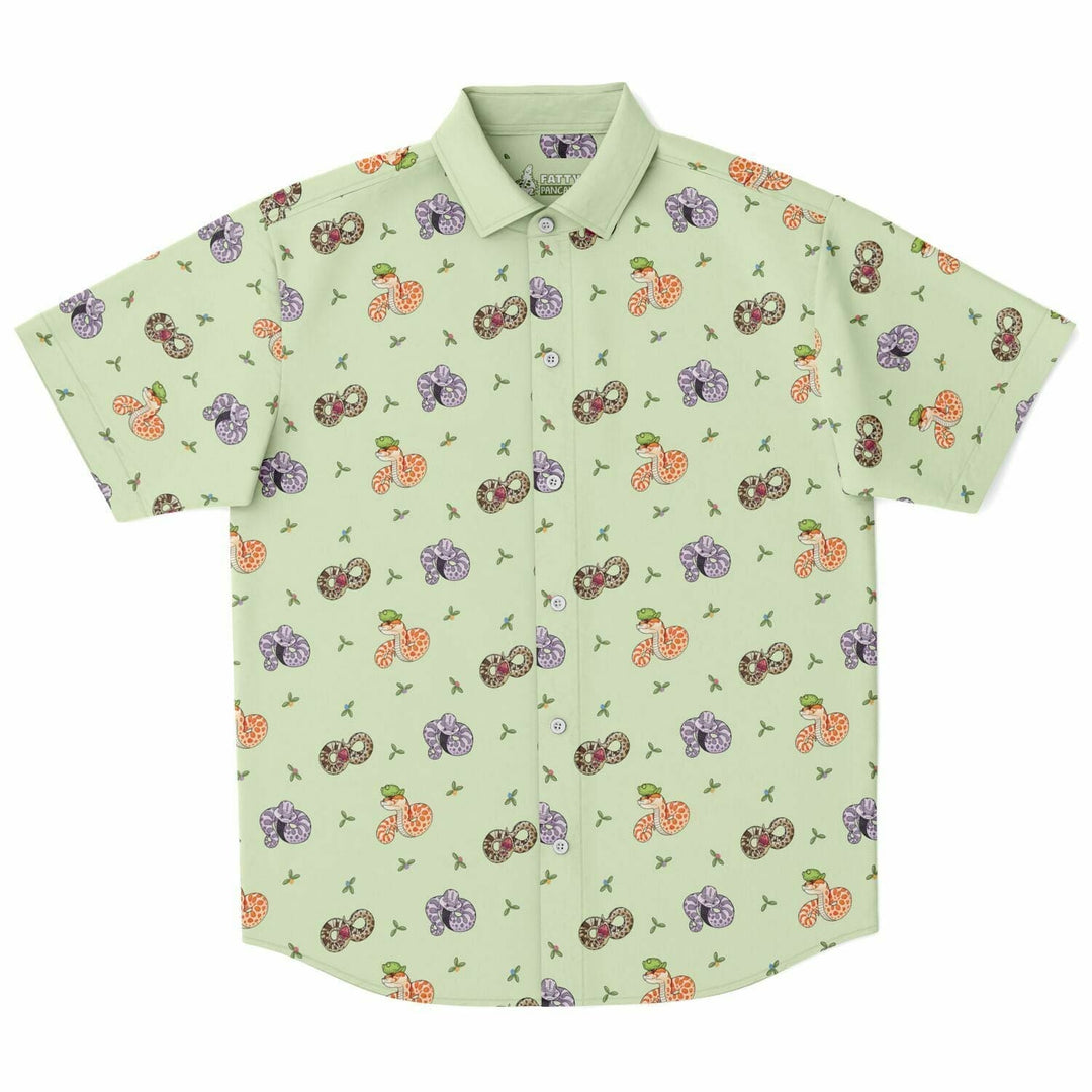 Hognose Short Sleeve Button Down Shirt, Cute Reptile Gift Apparel