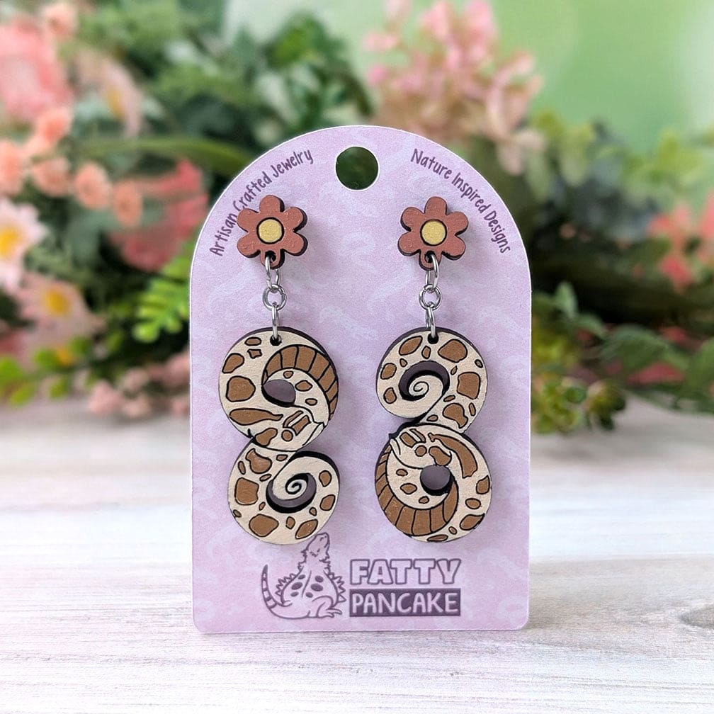 Pendientes colgantes de nariz de cerdo con flores