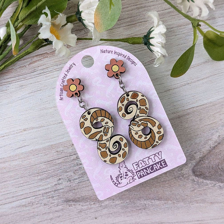 Pendientes colgantes de nariz de cerdo con flores