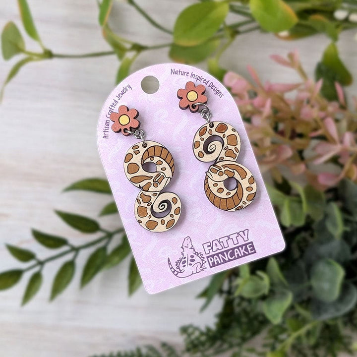 Pendientes colgantes de nariz de cerdo con flores