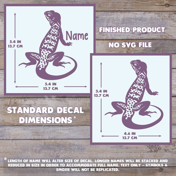 Collard Lizard Decal, Waterproof Vinyl Decal, Cute Reptile Gift