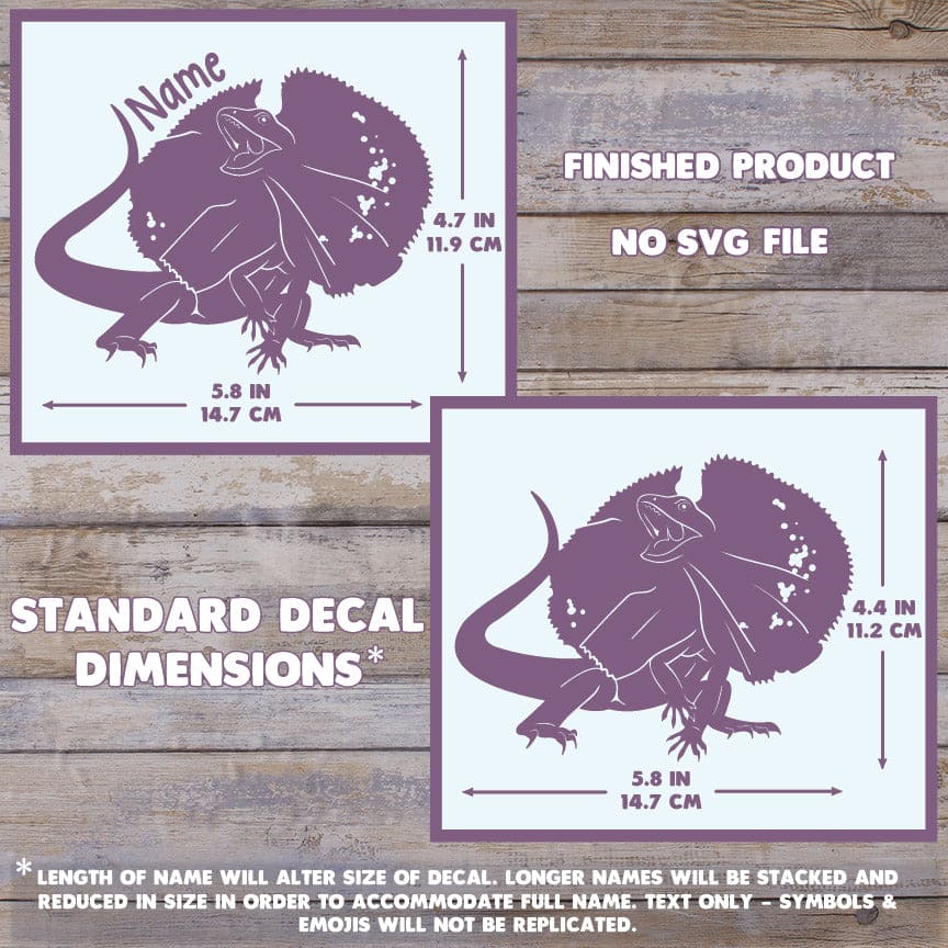 Frilled Lizard Waterproof Vinyl Decal, Cute Reptile Gift