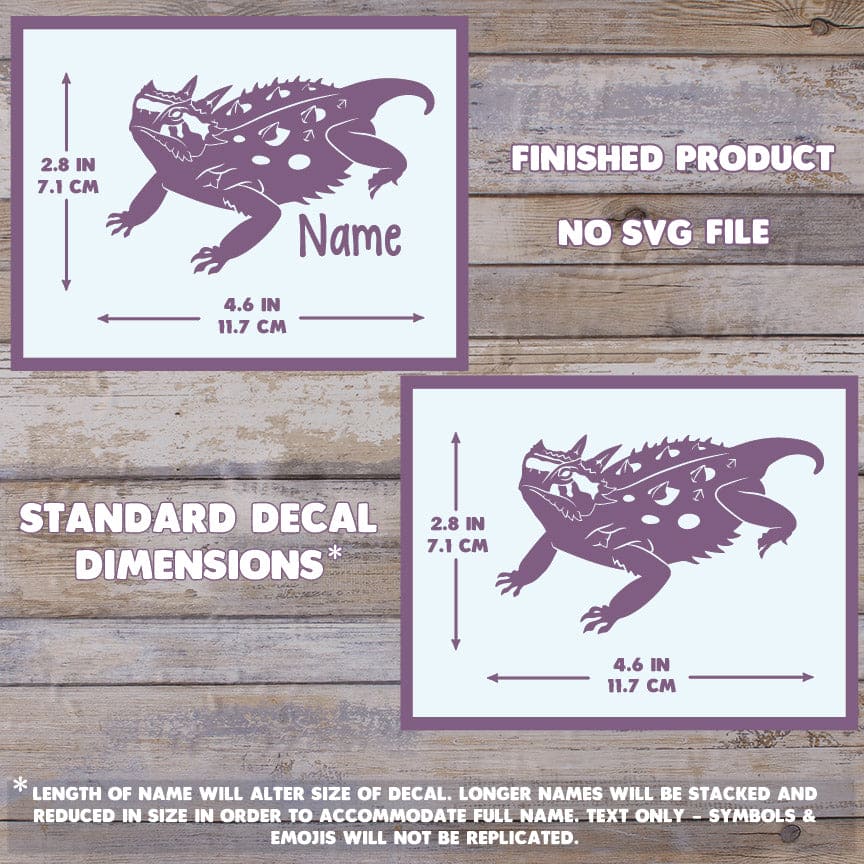 Horned Toad Decal, Waterproof Vinyl Decal, Cute Reptile Gift