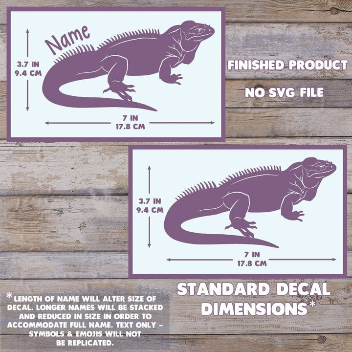 Rhino Iguana Lizard Decal, Waterproof Vinyl Decal, Cute Reptile Gift