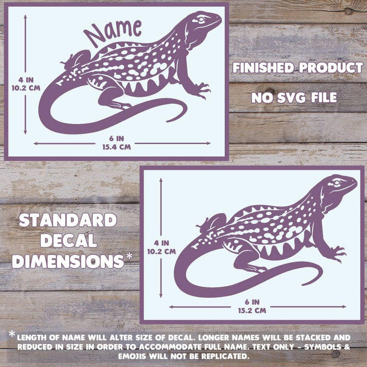 Butterfly Agama Lizard Vinyl Decal, Cute Customizable Reptile Gift