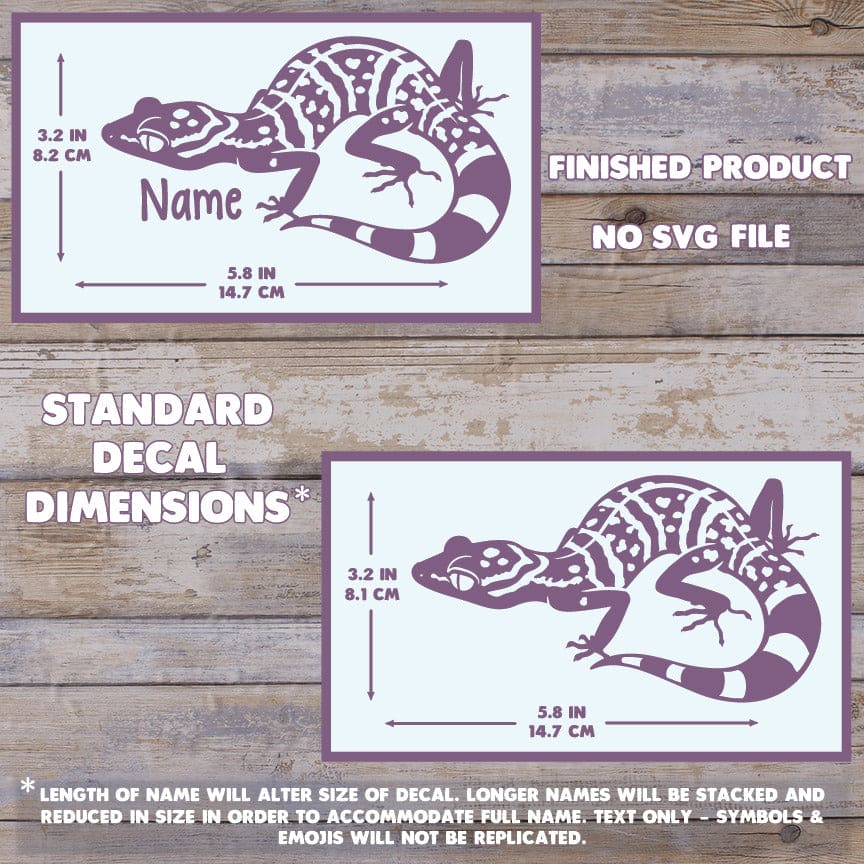 Chinese Cave Gecko Personalized Vinyl Decal, Cute Reptile Gift and Enclosure Decor