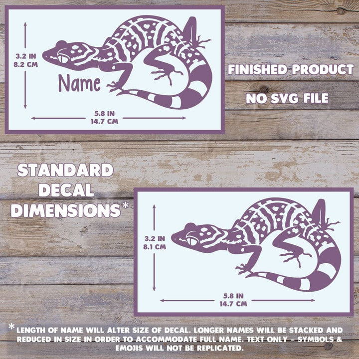 Chinese Cave Gecko Personalized Vinyl Decal, Cute Reptile Gift and Enclosure Decor