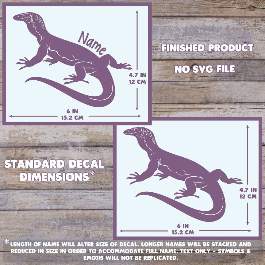 Roughneck Monitor Decal, Waterproof Vinyl Decal, Cute Reptile Gift