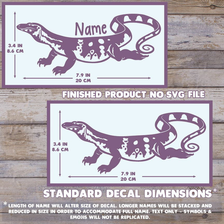 Asian Water Monitor Decal, Waterproof Vinyl Decal, Cute Reptile Gift