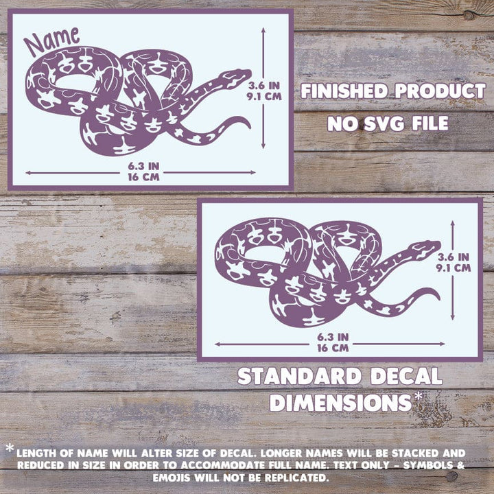 Dumerals Boa Decal, Waterproof Vinyl Decal, Cute Snake Reptile Gift