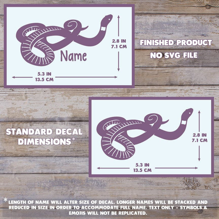 Ring-Neck Snake Customizable Decal, Gift for Reptile Lovers and Owners, Enclosure Name Tag, Water bottle or Vehicle decal