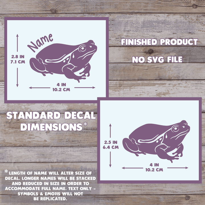 Calcomanía de rana de tomate, calcomanía de vinilo impermeable, lindo regalo de anfibios