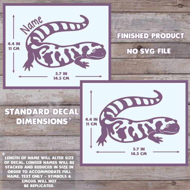 Tiger Salamander (Barred) Decal, Waterproof Vinyl Decal, Cute Amphibian Gift