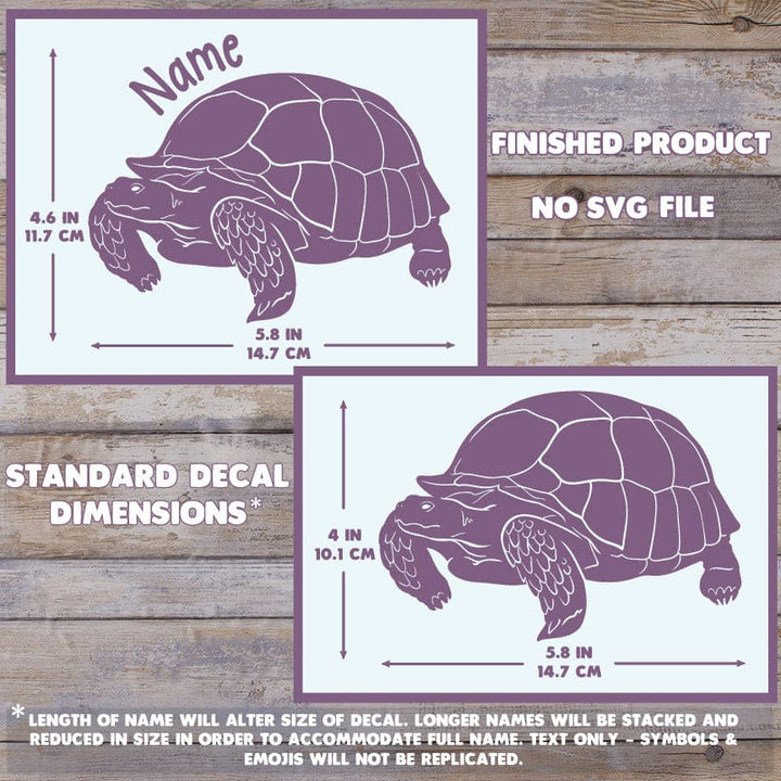 Sulcata Tortoise Waterproof Vinyl Decal, Cute Reptile Gift