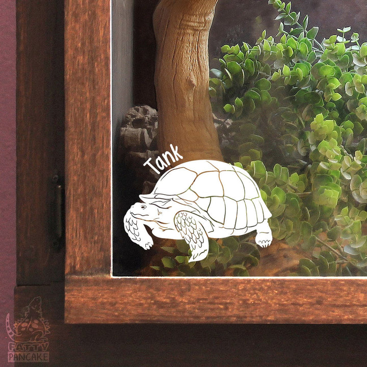 Sulcata Tortoise Waterproof Vinyl Decal, Cute Reptile Gift