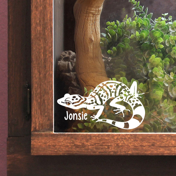 Chinese Cave Gecko Personalized Vinyl Decal, Cute Reptile Gift and Enclosure Decor