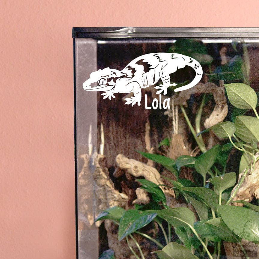 Gargoyle Gecko Decal - Reticulated, Waterproof Vinyl Decal, Cute Reptile Gift