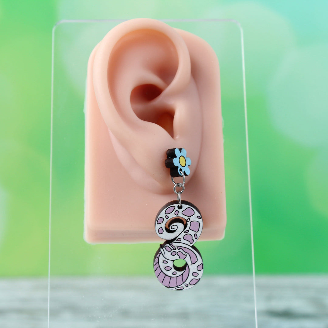 Pendientes colgantes de nariz de cerdo con flores