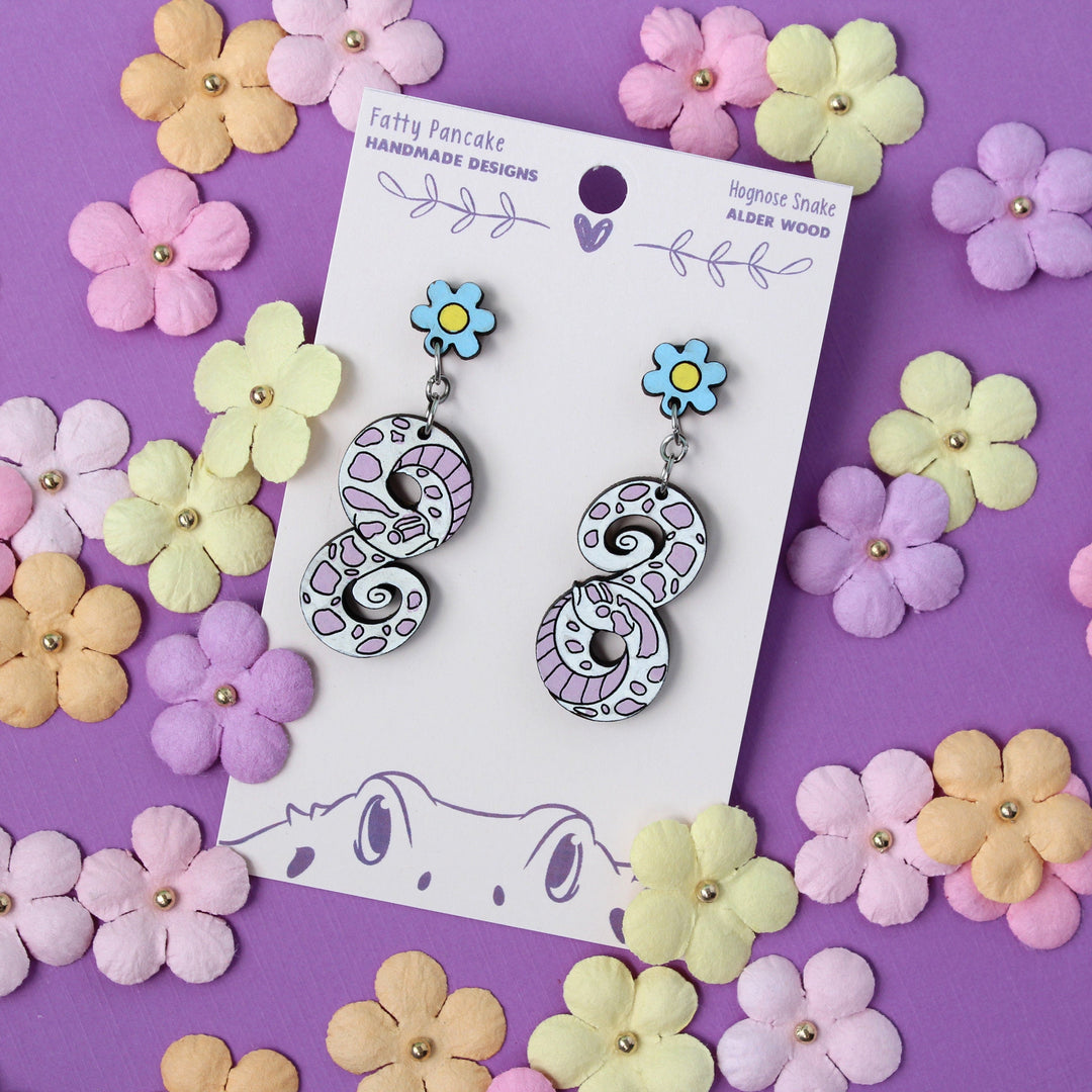 Pendientes colgantes de nariz de cerdo con flores