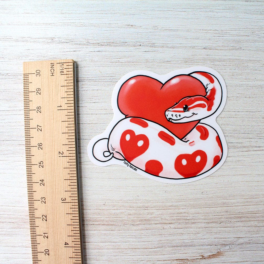 Ball Python Love Heart Sticker