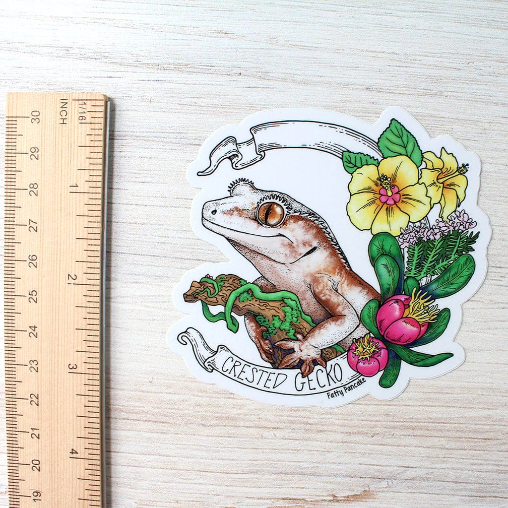 Crested Gecko Banner Sticker