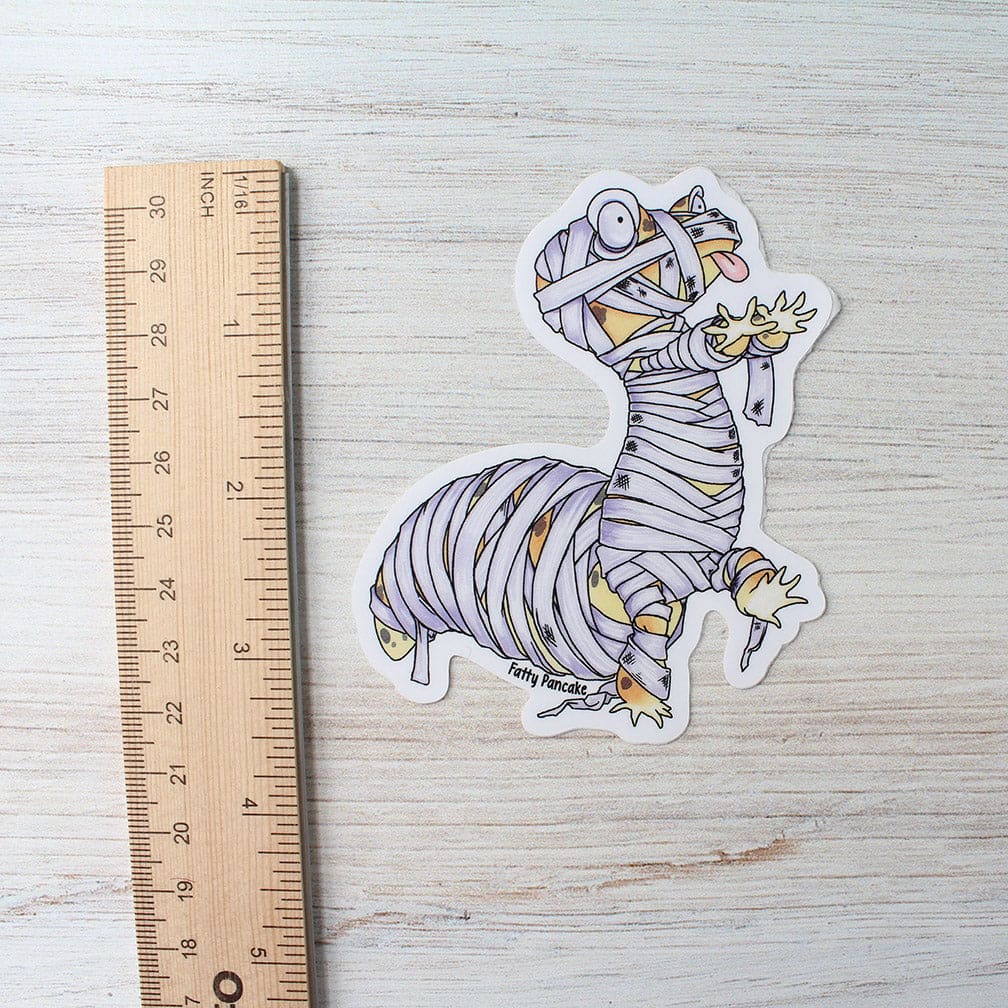 Leopard Gecko Mummy Halloween Sticker