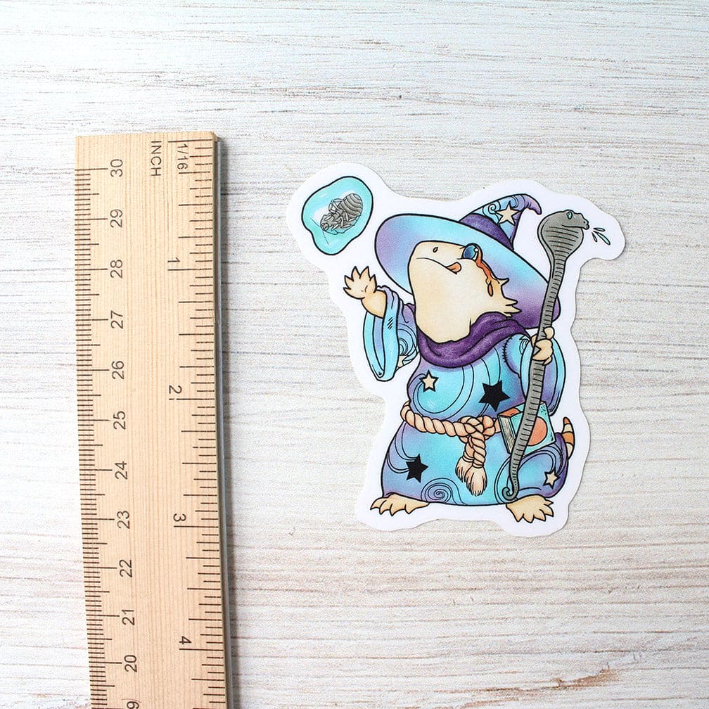 Lizard Wizard Bearded Dragon Halloween Sticker