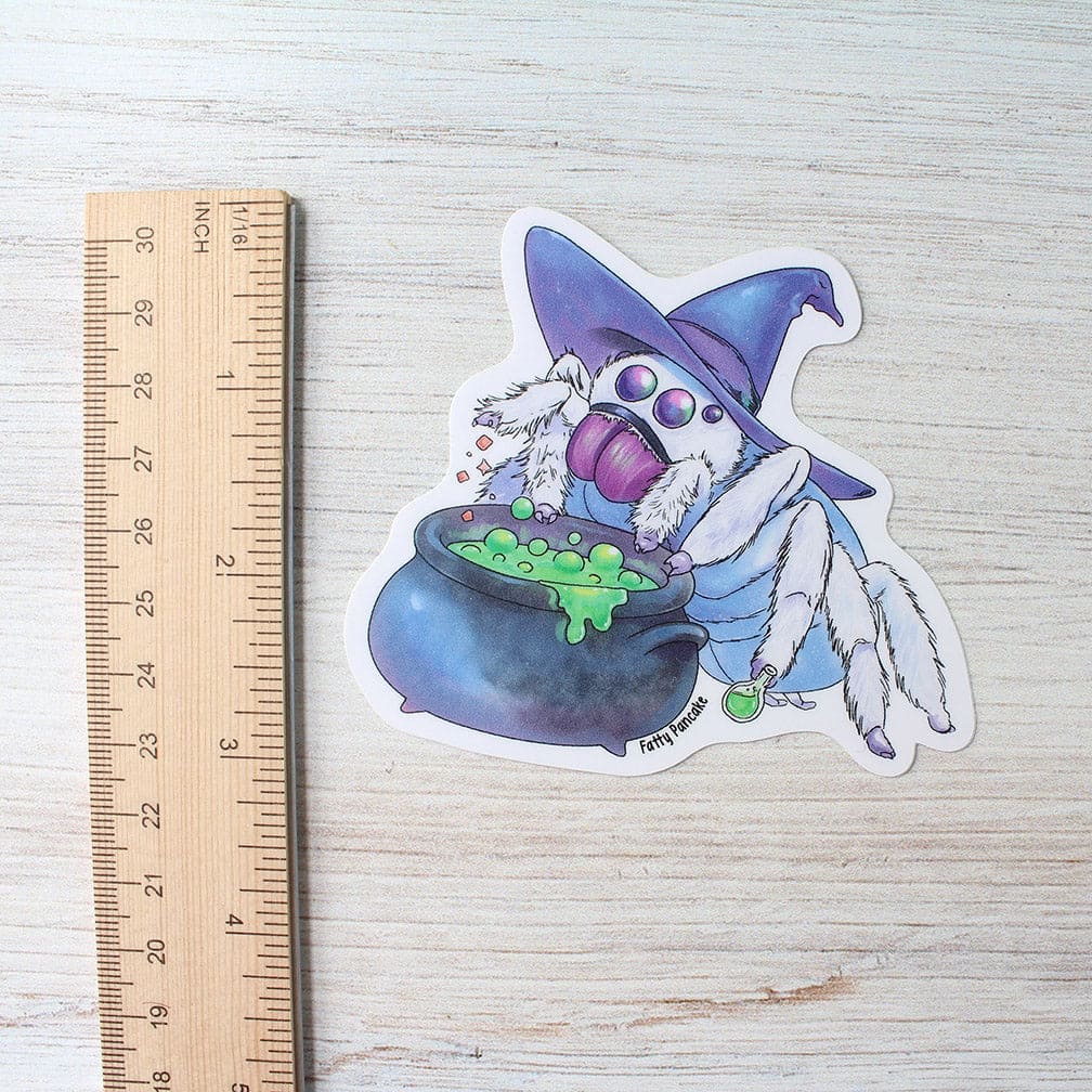 Jumping Spider Spooky Witch Halloween Sticker