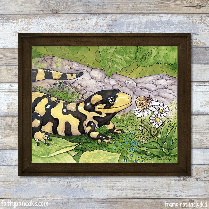 Kingsnake con girasoles Art Print, decoración de pared de archivo Giclée