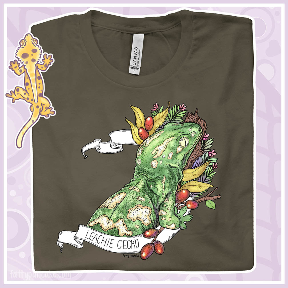 Leachie Gecko Banner Tee – Nature-Inspired Shirt for Reptile Lovers