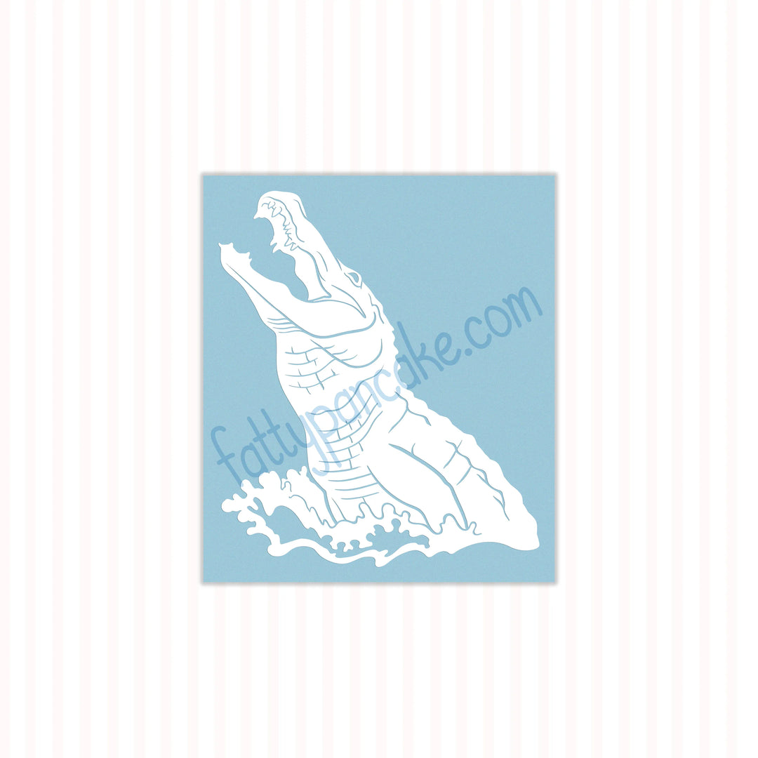 Jumping Alligator or Crocodile Decal, Waterproof Vinyl Decal, Cute Reptile Gift