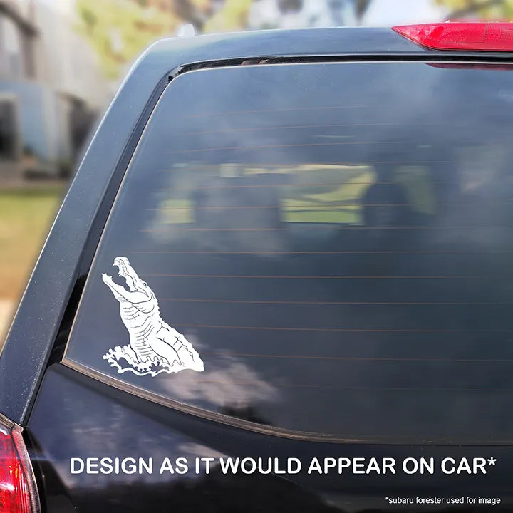 Jumping Alligator or Crocodile Decal, Waterproof Vinyl Decal, Cute Reptile Gift