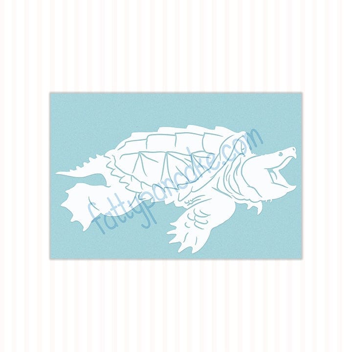 Alligator Snapping Turtle Decal, Waterproof Vinyl Decal, Cute Reptile Gift