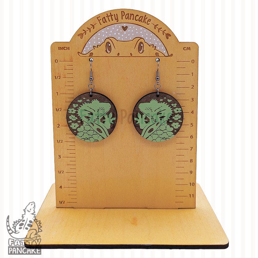 Pendientes Gecko Crestado con Flores