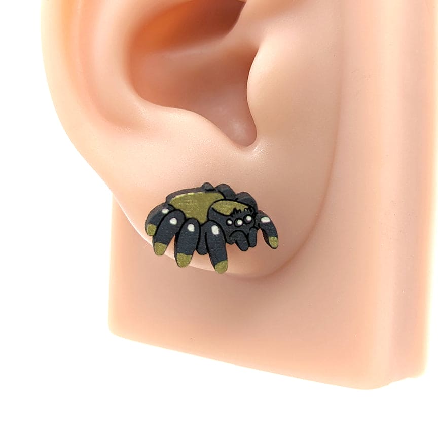 Jumping Spider Stud Earrings