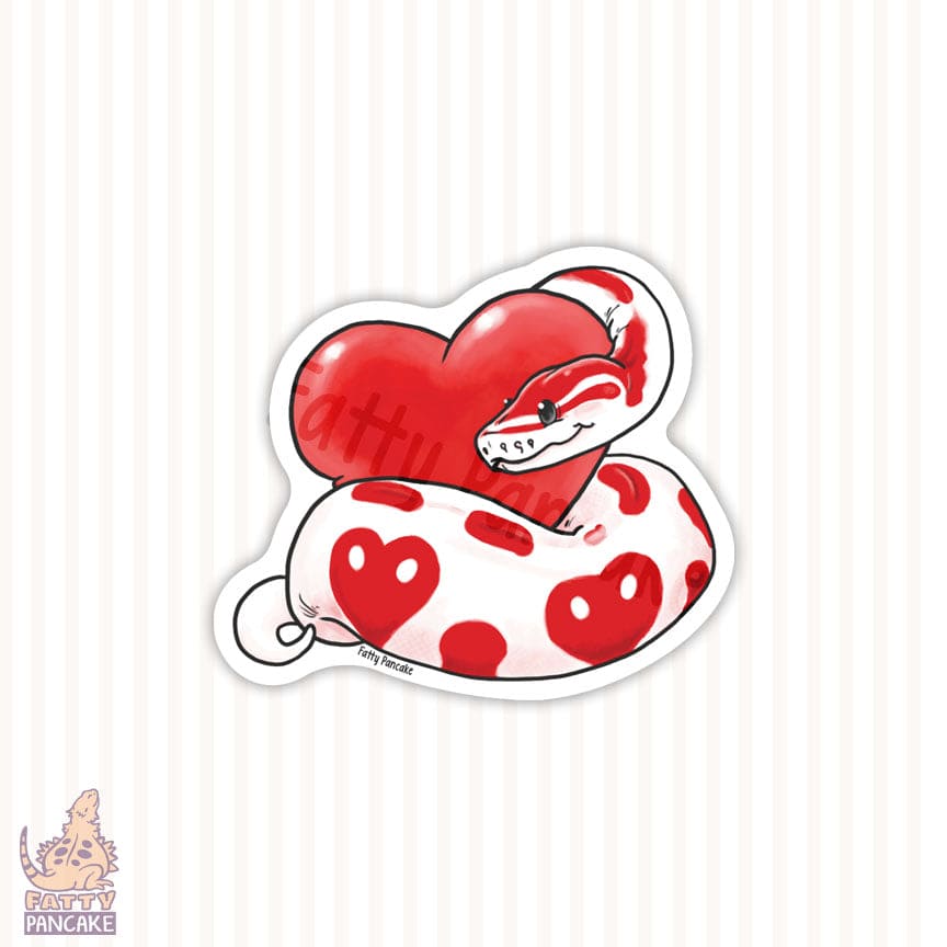 Ball Python Love Heart Sticker