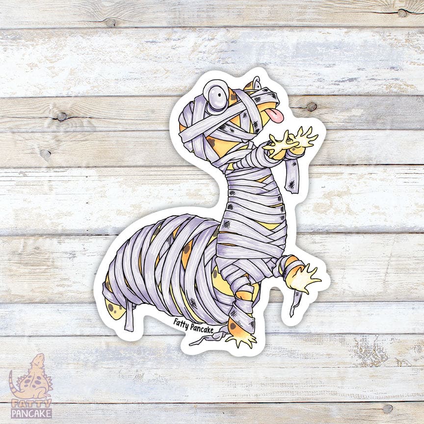 Leopard Gecko Mummy Halloween Sticker