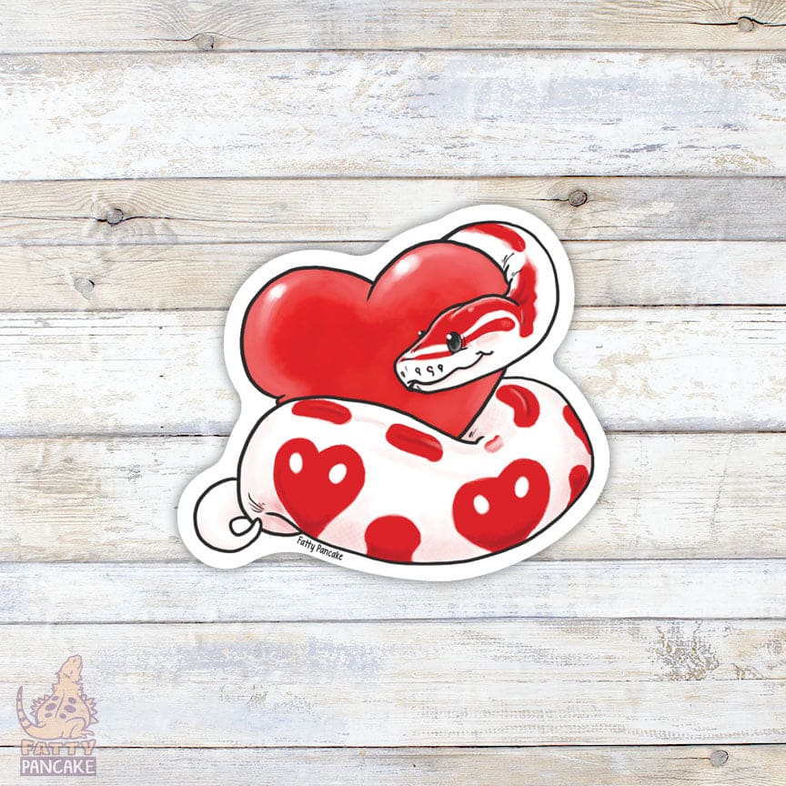 Ball Python Love Heart Sticker