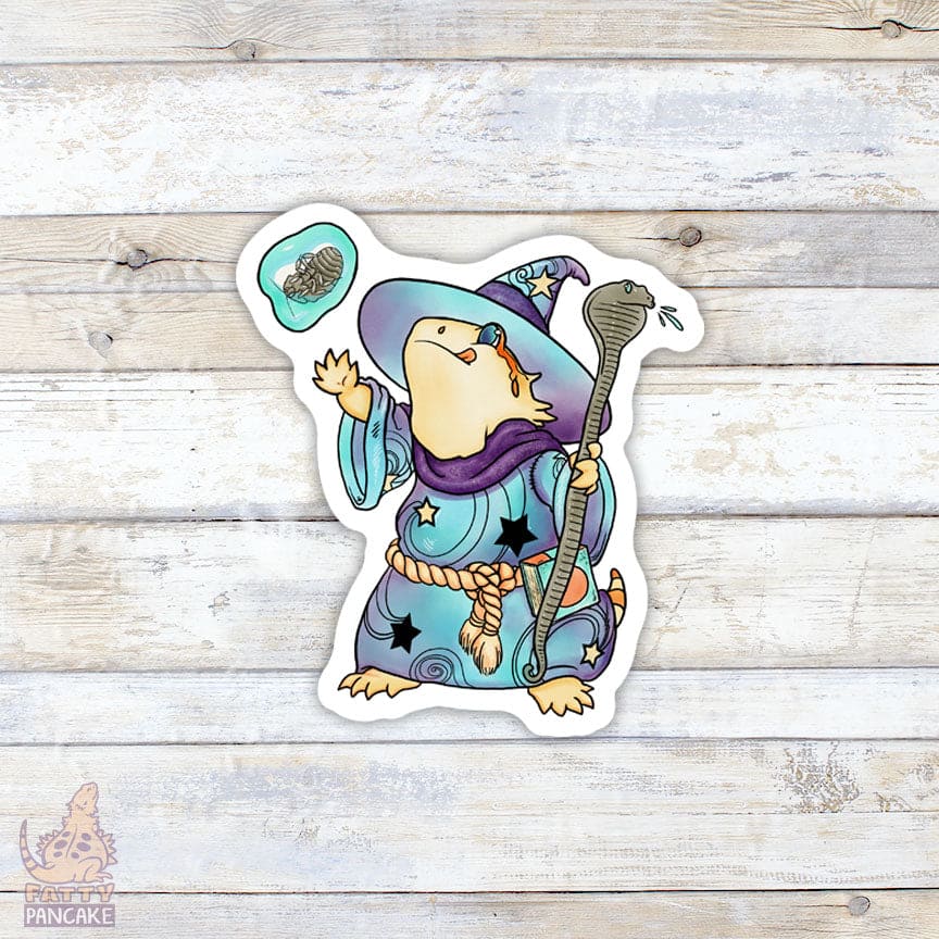 Lizard Wizard Bearded Dragon Halloween Sticker